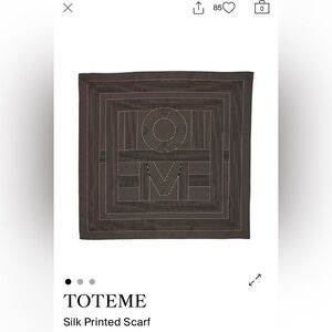 Toteme Signature Monogram silk scarf 30”x30”